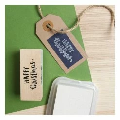 Budget 🧨 Hobbycraft Happy ❄ Christmas Wooden Stamp 2.5cm X 6.3cm 🎁 -Hobbycraft Shop 658373 1001 5 Wooden Stamp Medium Happy Christmas