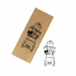 New 🔔 Hobbycraft Gift Car Wooden Stamp 2.5cm X 6.3cm 🥰