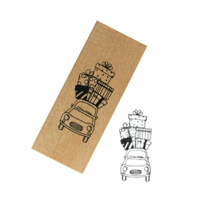 New 🔔 Hobbycraft Gift Car Wooden Stamp 2.5cm X 6.3cm 🥰 1 New 🔔 Hobbycraft Gift Car Wooden Stamp 2.5cm X 6.3cm 🥰