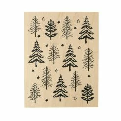 Cheapest ⌛ Hobbycraft 🎅 Christmas Tree Wooden Stamp 11.4cm X 8.9cm 🥰 -Hobbycraft Shop 658378 1001 3 Wooden Large Stamp Christmas Trees