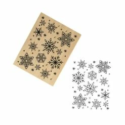 Deals 🎁 Hobbycraft Snowflakes Wooden Stamp 11.4cm X 8.9cm 💯