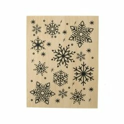 Deals 🎁 Hobbycraft Snowflakes Wooden Stamp 11.4cm X 8.9cm 💯 -Hobbycraft Shop 658378 1002 3 Wooden Large Stamp Snowflakes