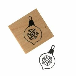 Hot Sale 🌟 Hobbycraft Retro Snowflake Bauble Wooden Stamp 3.8cm X 3.8cm 🎉