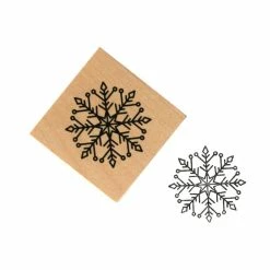 New 💯 Hobbycraft Ornate Snowflake Wooden Stamp 3.8cm X 3.8cm 😀