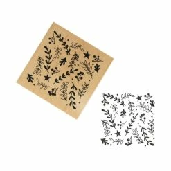 Best Sale ❤️ Hobbycraft Foliage Wooden Stamp 5cm X 5cm 👏