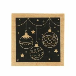 Hot Sale 🤩 Hobbycraft Baubles Wooden Stamp 5cm X 5cm 🎁 -Hobbycraft Shop 658380 1001 3 wooden stamp medium baubles