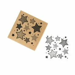 Cheap 😉 Hobbycraft Stars Wooden Stamp 5cm X 5cm 🌟