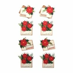 Hot Sale ๐ Hobbycraft Poinsettia Envelope Chipboard Toppers 8 Pack ๐