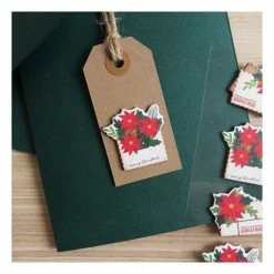 Alternative view of Hot Sale 👍 Hobbycraft Poinsettia Envelope Chipboard Toppers 8 Pack 😉