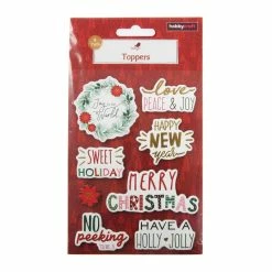 Flash Sale 🤩 Hobbycraft 🎄 Christmas Sentiment Chipboard Toppers 8 Pack ⭐ -Hobbycraft Shop 658385 1003 4 Chipboard Toppers Sentiments