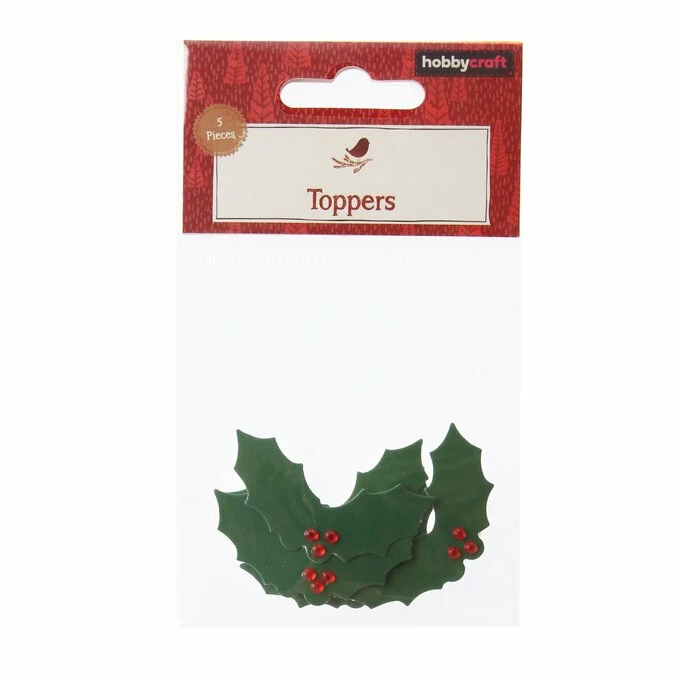 Hot Sale 👍 Hobbycraft Holly Toppers With Gems 5 Pack ⭐ 4 Hot Sale 👍 Hobbycraft Holly Toppers With Gems 5 Pack ⭐ - Image 4