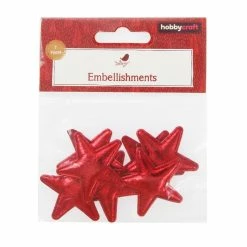 Buy 😉 Hobbycraft Red Puffy Star Toppers 7 Pack ⌛ -Hobbycraft Shop 658433 1000 4 red puffy stars 7pack