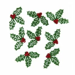 Flash Sale 🧨 Hobbycraft Holly And Berry Bead Felt Toppers 8 Pack 👍