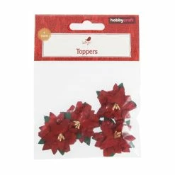 New π Hobbycraft Red Poinsettia Paper Toppers 4 Pack β€οΈ 7 New π Hobbycraft Red Poinsettia Paper Toppers 4 Pack β€οΈ -Hobbycraft Shop 658494 1000 4 Paper Toppers Red Poinsettias