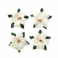 Best deal 🌟 Hobbycraft White Poinsettia Paper Toppers 4 Pack 😉