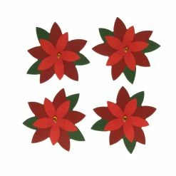 Best Pirce 🥰 Hobbycraft Poinsettia Gem Card Toppers 4 Pack 🛒