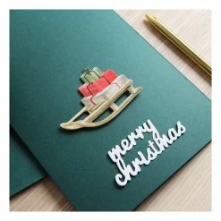 Alternative view of Brand new 🎉 Hobbycraft White Merry ❄ Christmas Card Toppers 5 Pack 🧨