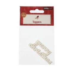 Brand new 🎉 Hobbycraft White Merry ❄ Christmas Card Toppers 5 Pack 🧨 -Hobbycraft Shop 658508 1000 4 Card Topper Merry Christmas White 5pack