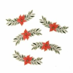 Cheap 🌟 Hobbycraft Poinsettia Garland Card Toppers 5 Pack 🛒