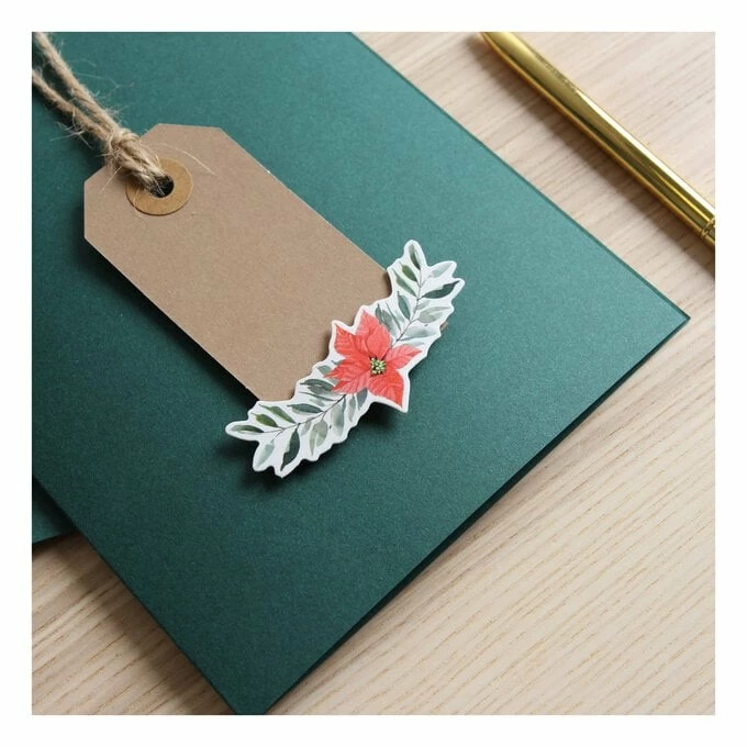 Cheap ๐ Hobbycraft Poinsettia Garland Card Toppers 5 Pack ๐ 2 Cheap ๐ Hobbycraft Poinsettia Garland Card Toppers 5 Pack ๐ - Image 2