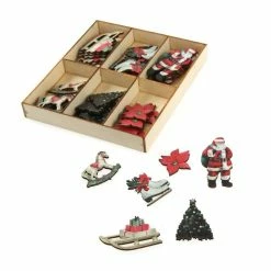 Best deal 🎉 Hobbycraft Traditional 🎄 Christmas Wooden Topper Set 36 Pieces 🤩