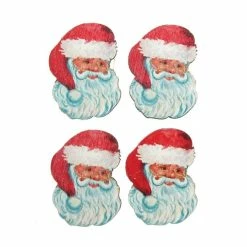 Buy 😍 Hobbycraft Santa Head Wooden Toppers 4 Pack 🥰