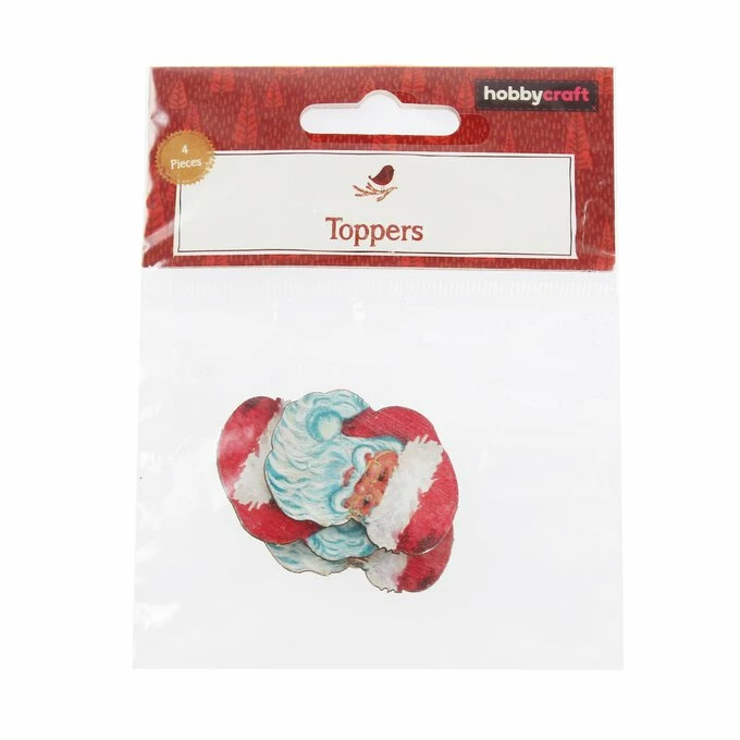 Buy 😍 Hobbycraft Santa Head Wooden Toppers 4 Pack 🥰 4 Buy 😍 Hobbycraft Santa Head Wooden Toppers 4 Pack 🥰 - Image 4