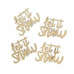 Best deal 👍 Hobbycraft Let It Snow Wooden Toppers 4 Pack 🎁