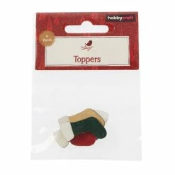 Best Pirce 🔥 Hobbycraft Stocking Wooden Toppers 4 Pack 🥰 -Hobbycraft Shop 658520 1000 4 Wooden Toppers Stockings 4pack