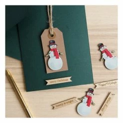 Alternative view of Hot Sale 🌟 Hobbycraft Snowman Wooden Toppers 3 Pack 🔔