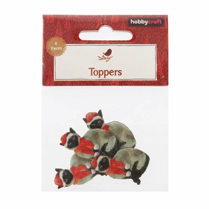 Best Sale π₯ Hobbycraft Santa Cat Wooden Toppers 4 Pack π― 4 Best Sale π₯ Hobbycraft Santa Cat Wooden Toppers 4 Pack π― - Image 4