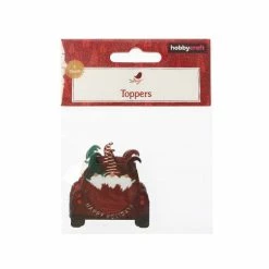 Hot Sale 👍 Hobbycraft Three 🎅 Christmas Gnomes In A Car Wooden Toppers 3 Pack ⌛ -Hobbycraft Shop 658530 1000 5 Wooden Toppers Gonks in car 3pack