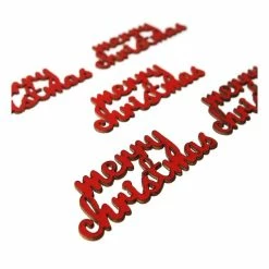 New 🔔 Hobbycraft Red Merry 🎄 Christmas Wooden Toppers 5 Pack 🎉 -Hobbycraft Shop 658532 1000 3 Wooden Red Merry Christmas Toppers 5pack
