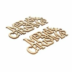 Alternative view of Cheap 🥰 Hobbycraft Natural Merry 🎄 Christmas Wooden Toppers 2 Pack ✨