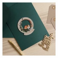 Alternative view of Cheap 🧨 Hobbycraft Deer Snow Globe Wooden Topper 8cm 😀