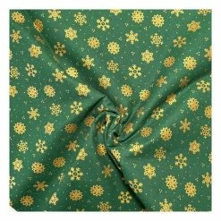 Promo ๐ Craft Cotton Company Green And Gold Snowflake Cotton Fabricย Pack 112cm X 2m ๐