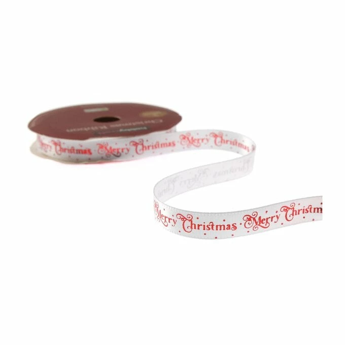 Best Sale π Hobbycraft Red And White Merry π Christmas Ribbon 10mm X 2m π 2 Best Sale π Hobbycraft Red And White Merry π Christmas Ribbon 10mm X 2m π - Image 2