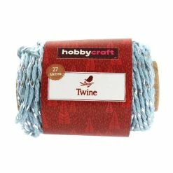 Promo 💯 Hobbycraft Blue And Silver Twine 27m 👏 -Hobbycraft Shop 658678 1000 4 Twine Blue Silver