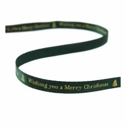 Coupon 🧨 Hobbycraft Green And Gold Merry 🔔 Christmas Ribbon 5mm X 2m 😀