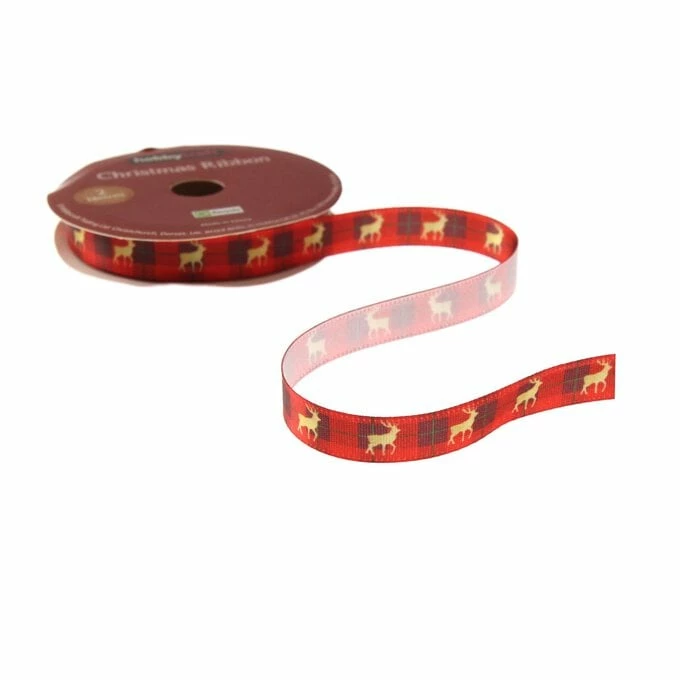 Buy π Hobbycraft Red Tartan Stag Ribbon 10mm X 2m π€© 2 Buy π Hobbycraft Red Tartan Stag Ribbon 10mm X 2m π€© - Image 2