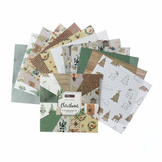 Discount 🥰 Hobbycraft Natural 🔔 Christmas 6 X 6 Inches Paper Pad 24 Sheets 😉 1 Discount 🥰 Hobbycraft Natural 🔔 Christmas 6 X 6 Inches Paper Pad 24 Sheets 😉