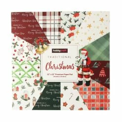 Hot Sale ❤️ Hobbycraft Traditional 🎄 Christmas 12 X 12 Inches Paper Pad 24 Sheets 🔔 -Hobbycraft Shop 658698 1000 4 Paper Pad Traditional Christmas 12x12 1