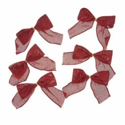 Coupon 💯 Hobbycraft Red Fabric Bows 6 Pack ❤️