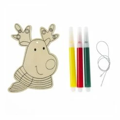 Buy ✔️ Hobbycraft Colour-In Reindeer Decoration 9cm 🎁