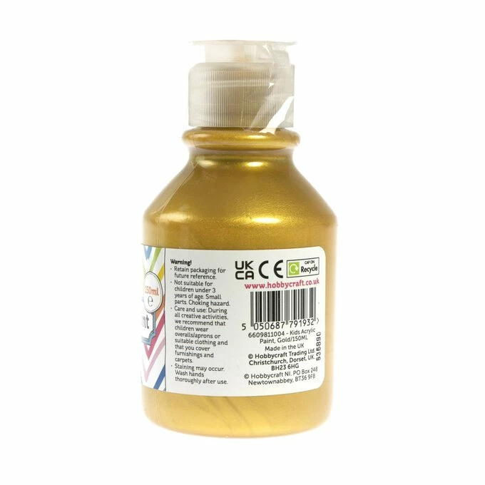 Budget π Hobbycraft Kidsβ Gold Acrylic Paint 150ml π 3 Budget π Hobbycraft Kidsβ Gold Acrylic Paint 150ml π - Image 3