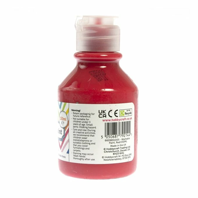 Discount 👏 Hobbycraft Red Washable Paint 150ml 🥰 3 Discount 👏 Hobbycraft Red Washable Paint 150ml 🥰 - Image 3