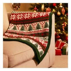 Promo 🎁 West Yorkshire Spinners Woodside Fair Isle Festive Blanket Kit ⌛ -Hobbycraft Shop 661646 1000 7 wys croft aran festive blanket kit