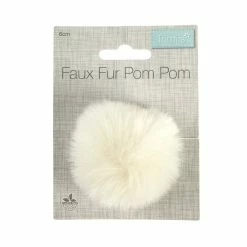 Discount 🛒 Trimits Cream Faux Fur Pom Pom 6cm 🎉 -Hobbycraft Shop 662744 1002 4 Faux Fur Pom Pom Cream