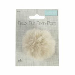 Cheapest 😍 Trimits Natural Faux Fur Pom Pom 6cm 🧨 -Hobbycraft Shop 662744 1006 4 Faux Fur Pom Pom Natural