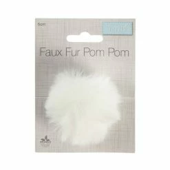 Cheap 😀 Trimits White Faux Fur Pom Pom 6cm 🥰 -Hobbycraft Shop 662744 1008 4 Faux Fur Pom Pom White